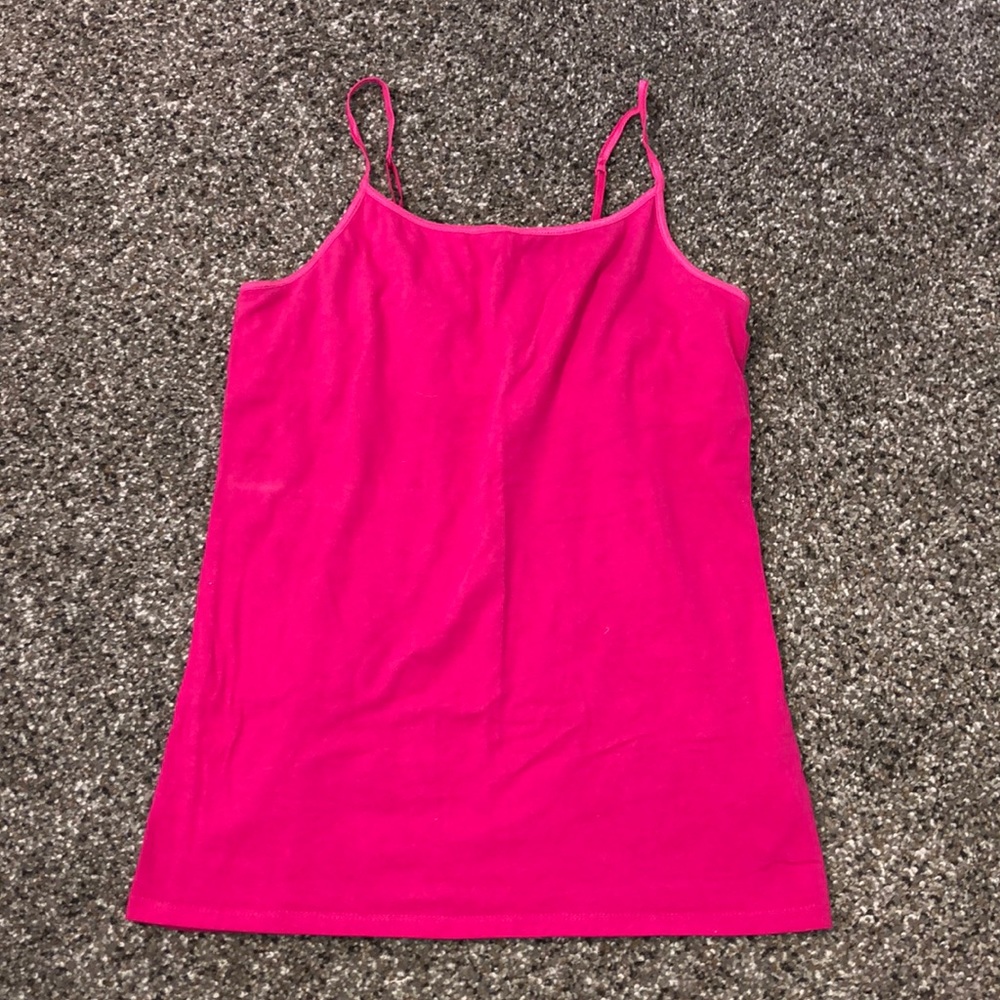 hot pink adjustable tank top, built in bra